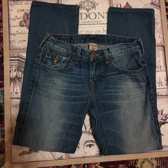 Kids Girls True Religion Button Pocket Straight Leg Jeans - Picture 1 of 8